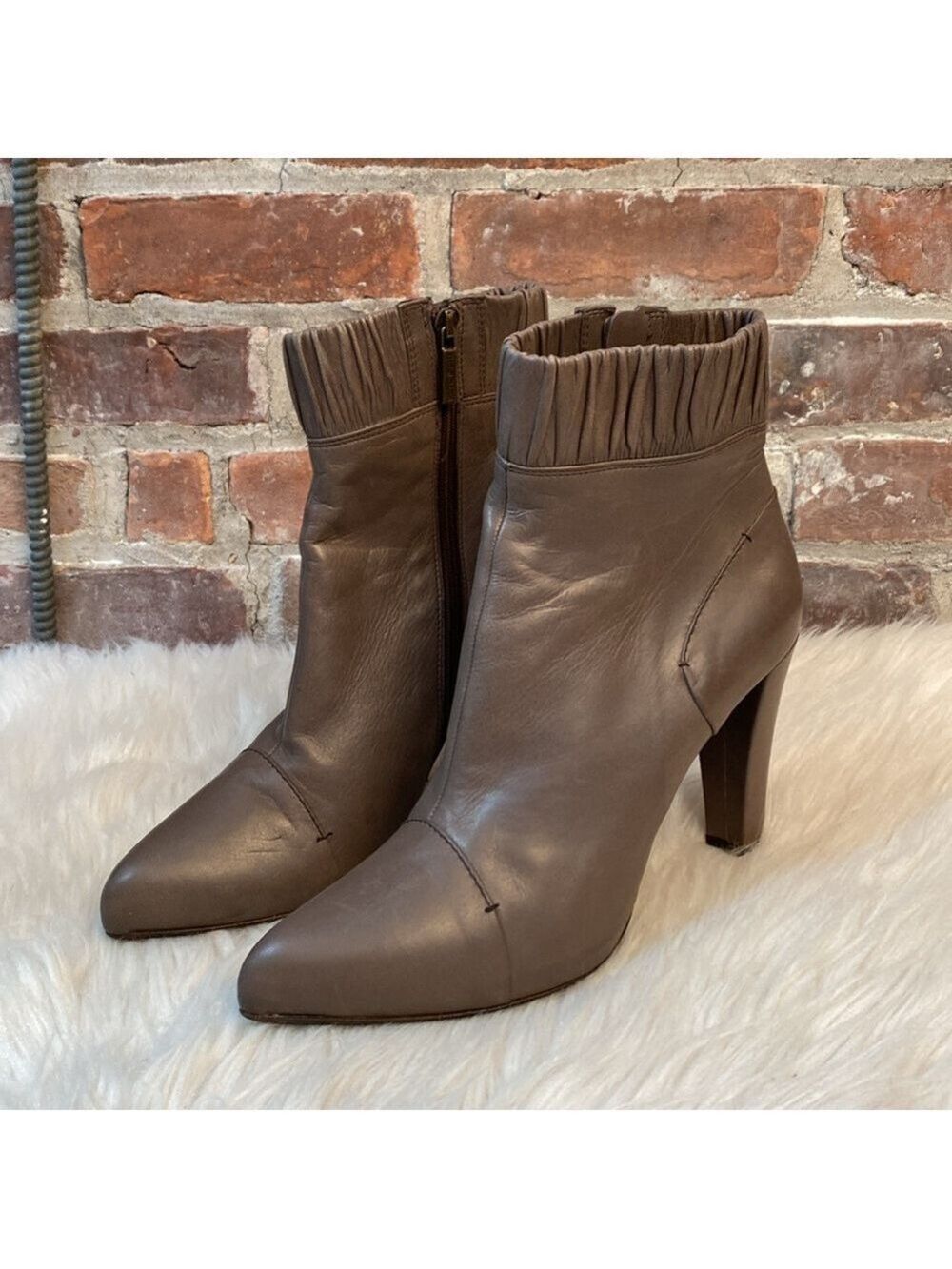 The Seller Gray Italian Leather Boots, Size EU 41